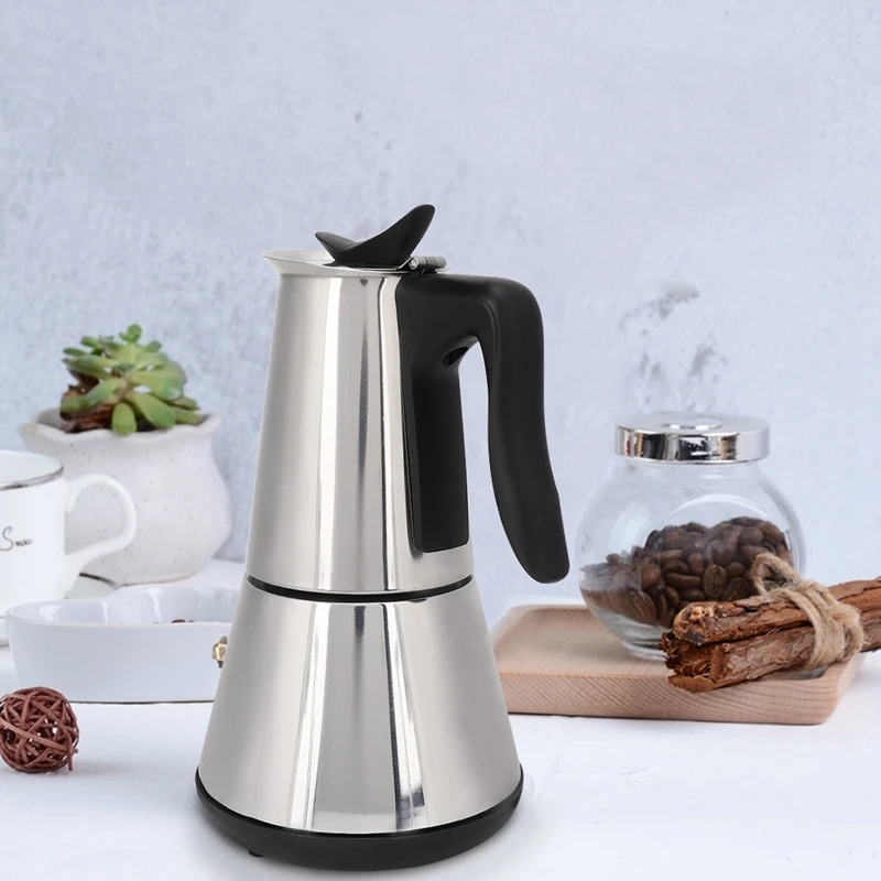 Electric Stove Espresso Maker Moka Pot 6 Cups Percolator Coffee Pot Electric Stainless Steel Classic Cafe Maker EU Plug
Electric Stove Espresso Maker Moka Pot 6 Cups Percolator Coffee Pot Electric Stainless Steel Classic Cafe Maker EU Plug