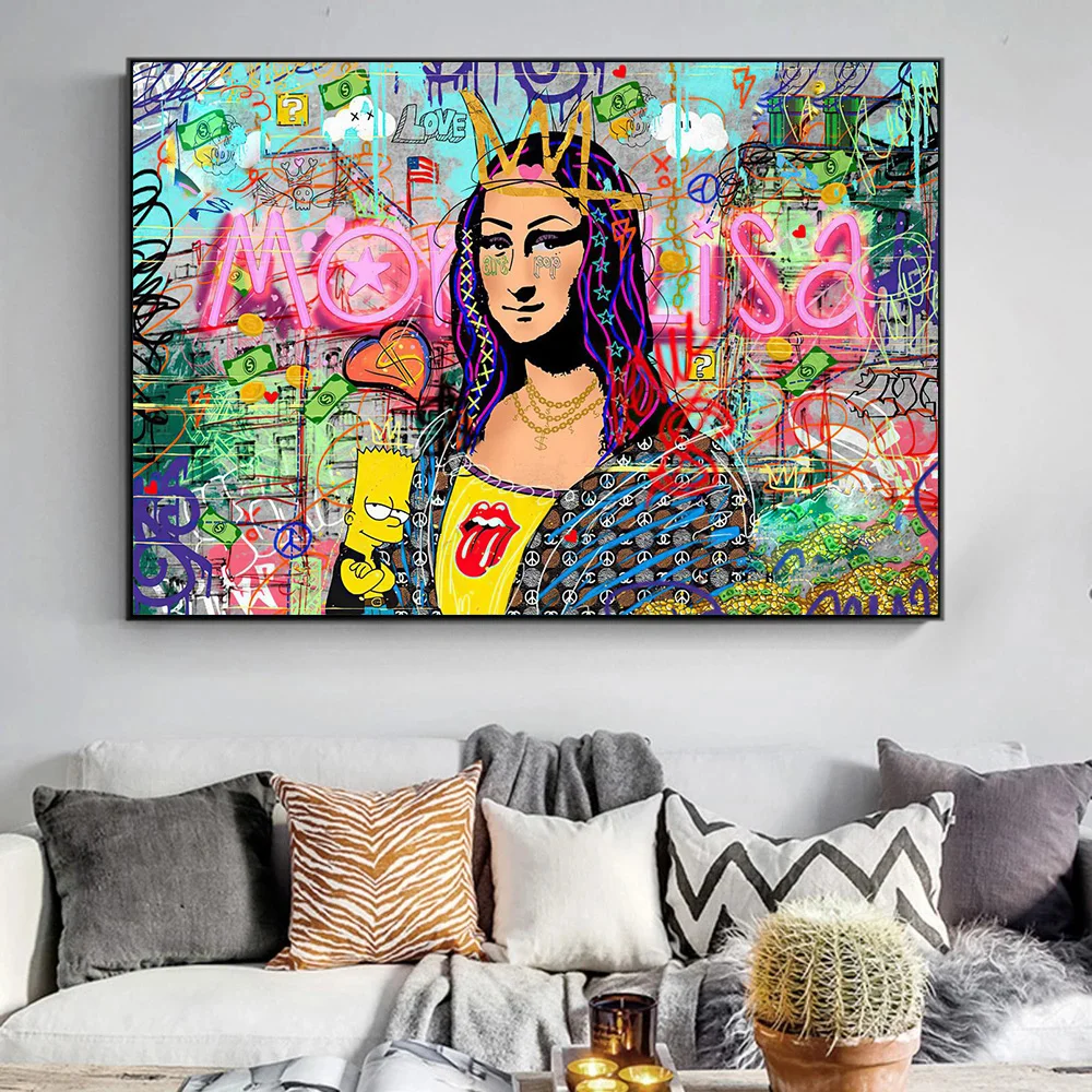 Canvas Painting Mona Lisa Artwork Street Graffiti Art Posters Funny Prints Wall Art Pictures for Living Room Home Decor Cuadros
Canvas Painting Mona Lisa Artwork Street Graffiti Art Posters Funny Prints Wall Art Pictures for Living Room Home Decor Cuadros