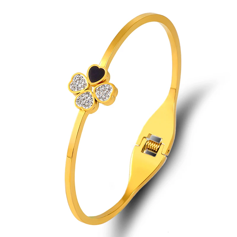 New Fashion Crystals Clover flower Bangles & Bracelets for Women Female Jewelry Stainless Steel Cuff Bracelets Brand Gift
New Fashion Crystals Clover flower Bangles & Bracelets for Women Female Jewelry Stainless Steel Cuff Bracelets Brand Gift