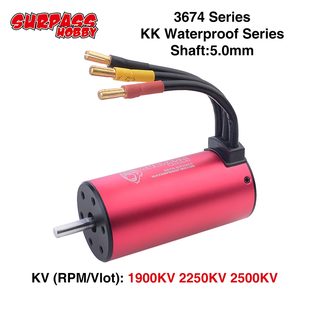 SURPASSHOBBY Waterproof 3674 Brushless Motor 5.0mm 1900KV 2250KV 2500KV for RC 1/10 1/8 Drift Racing Off-road Car
SURPASSHOBBY Waterproof 3674 Brushless Motor 5.0mm 1900KV 2250KV 2500KV for RC 1/10 1/8 Drift Racing Off-road Car