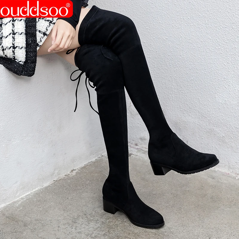 ODS 2021 New Fashion Style Women Boots Spring Winter Over The Knee Heels Quality Suede Long Comfort Square Thigh High Boots
ODS 2021 New Fashion Style Women Boots Spring Winter Over The Knee Heels Quality Suede Long Comfort Square Thigh High Boots