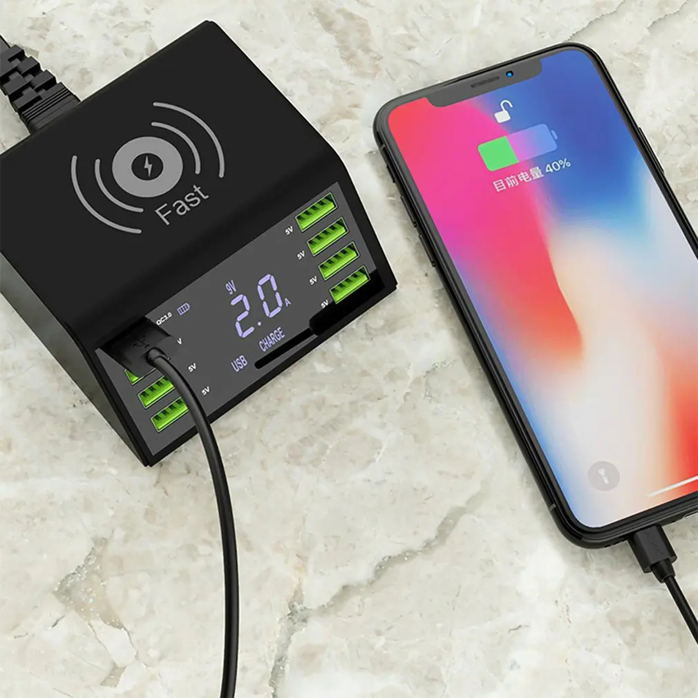 BQC 3.0 10A LCD Digital Display Fast Charger 8 Port Support QC 3.0 Wireless Charger Digital Display
BQC 3.0 10A LCD Digital Display Fast Charger 8 Port Support QC 3.0 Wireless Charger Digital Display