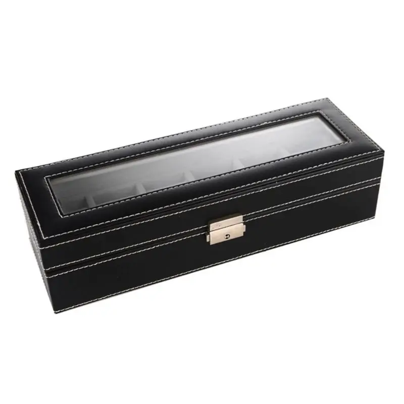 6-bit Watch Box High-end Wooden Pu Leather Inside Grey Fleece Watch Display Box D08E
6-bit Watch Box High-end Wooden Pu Leather Inside Grey Fleece Watch Display Box D08E