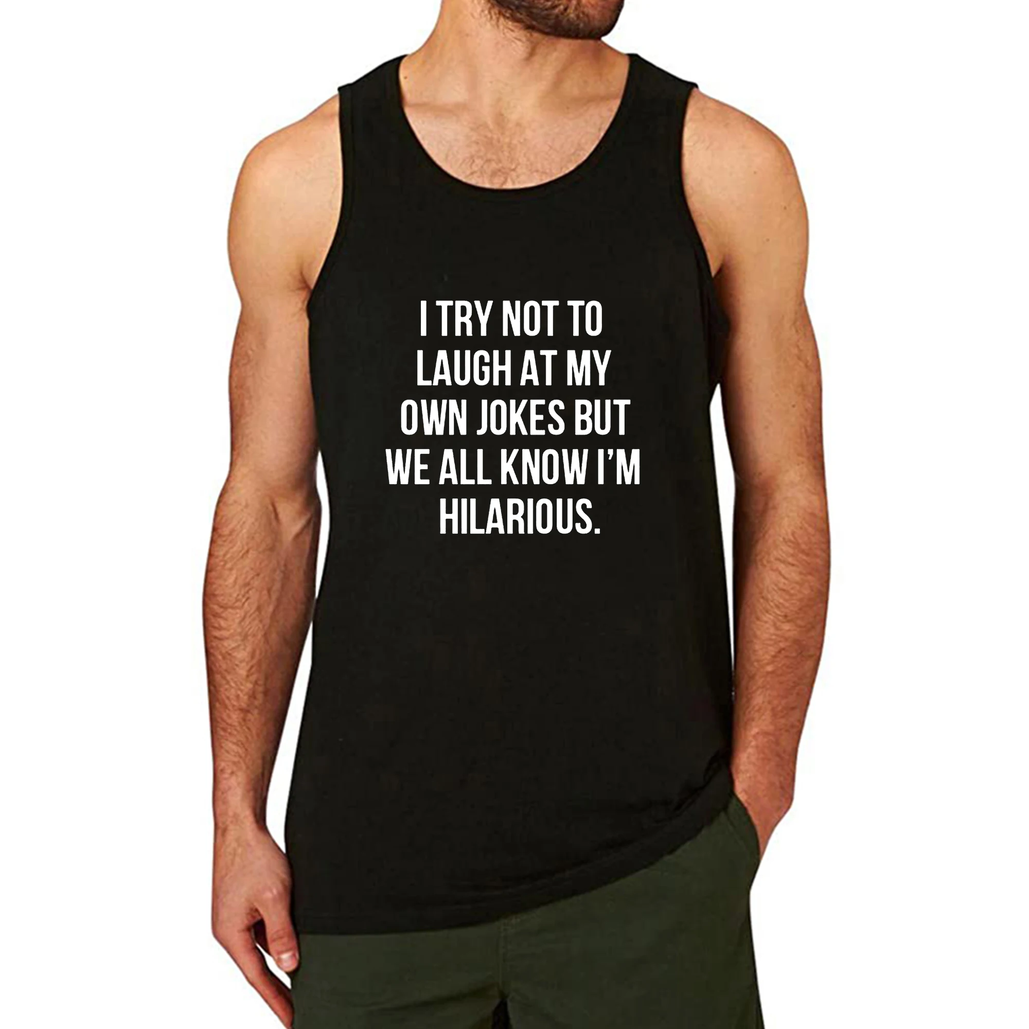 Lyprerazy Men's i try to not laugh at my own jokes Workout Gym Funny Printed Tank Top
Lyprerazy Men's i try to not laugh at my own jokes Workout Gym Funny Printed Tank Top