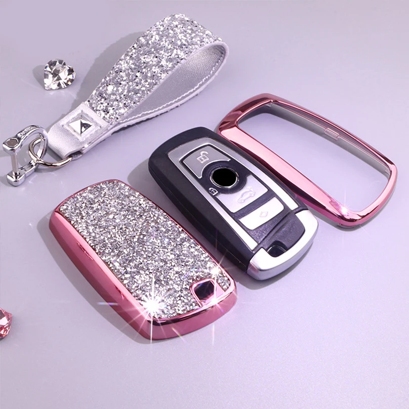 1Pcs Car Remote Key Chain Case Fob Cover Bag Holder with Bling Diamond For BMW 1 2 3 4 5 6 7 Series X3 X4
1Pcs Car Remote Key Chain Case Fob Cover Bag Holder with Bling Diamond For BMW 1 2 3 4 5 6 7 Series X3 X4
