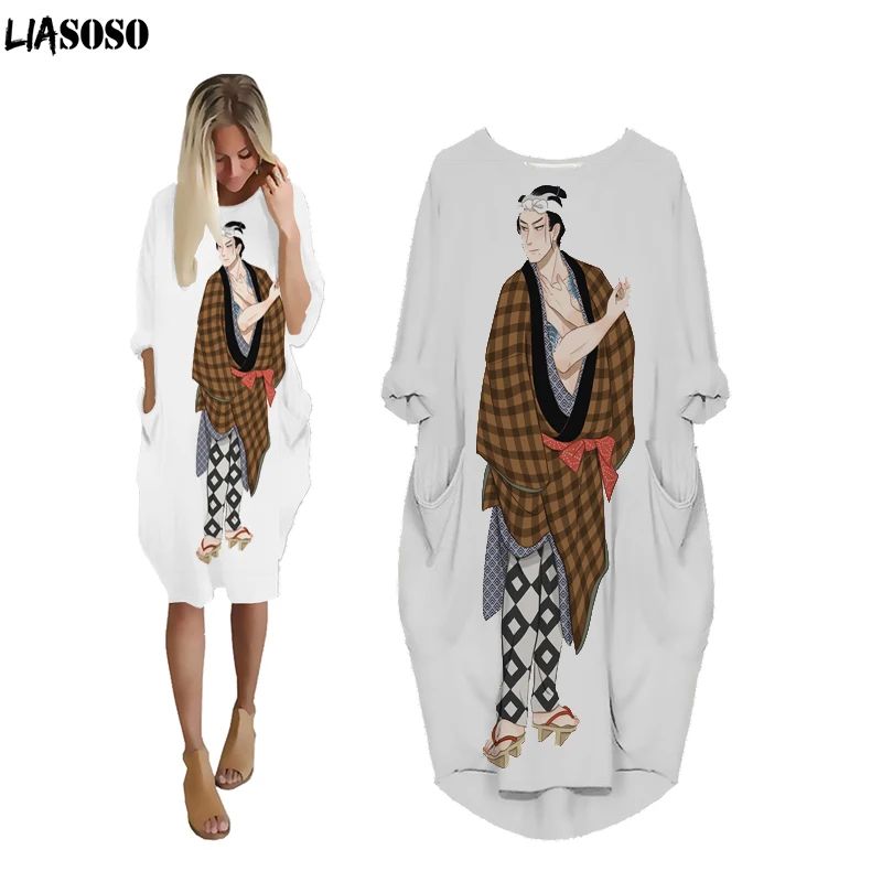 LIASOSO Japanese Popular Oiran Dress 3D Printing Ladies Harajuku HipHop Fashion Knee-Length Ladies Loose Summer Pocket Dress 
LIASOSO Japanese Popular Oiran Dress 3D Printing Ladies Harajuku HipHop Fashion Knee-Length Ladies Loose Summer Pocket Dress