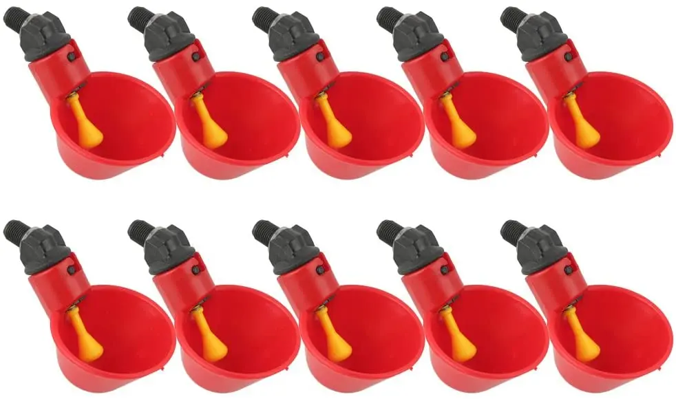 10Pcs Chicken Drinking Cup Automatic Drinker Chicken Bird Feeder Plastic Poultry Water Drinking Cups Easy Installation With Scr
10Pcs Chicken Drinking Cup Automatic Drinker Chicken Bird Feeder Plastic Poultry Water Drinking Cups Easy Installation With Scr