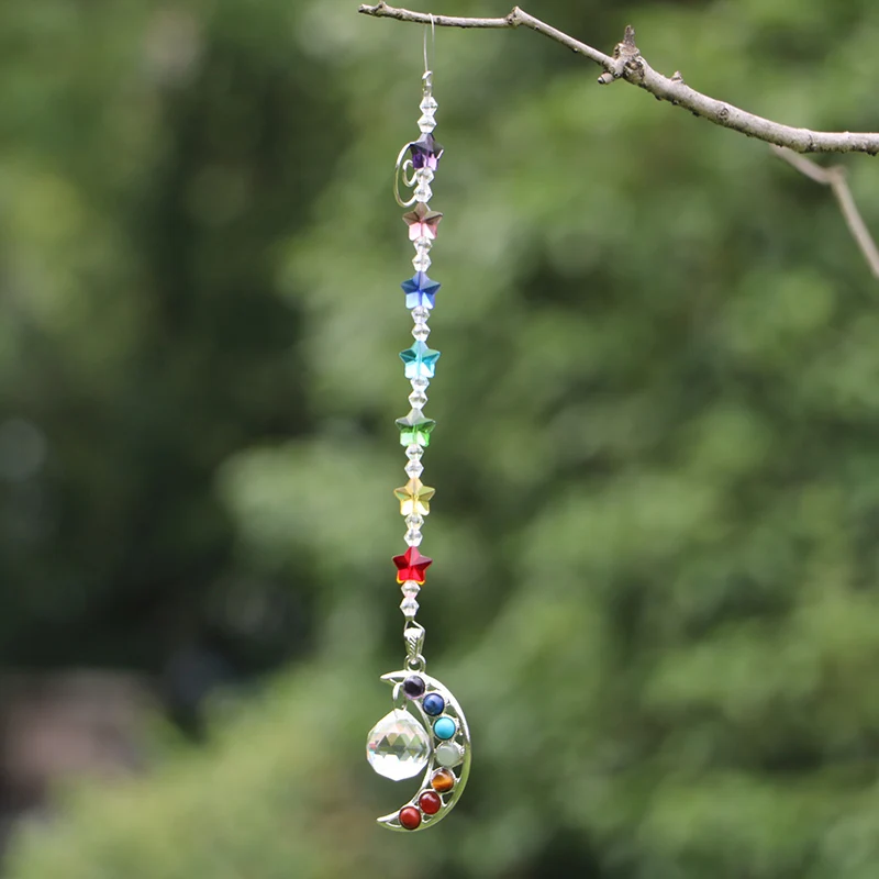 1PCS Half-Moon Chakra Suncatcher Crystal Prisms Handmade Rainbow Ball Pendulum Pendants 20mm Gifts 
1PCS Half-Moon Chakra Suncatcher Crystal Prisms Handmade Rainbow Ball Pendulum Pendants 20mm Gifts