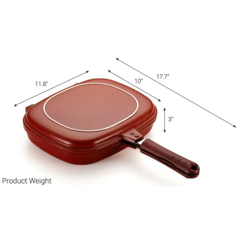 Two-sided frying pan double-sided baking pan non-stick square double-sided baking pan Steak frying pan Griddles & Grill Pans
Two-sided frying pan double-sided baking pan non-stick square double-sided baking pan Steak frying pan Griddles & Grill Pans