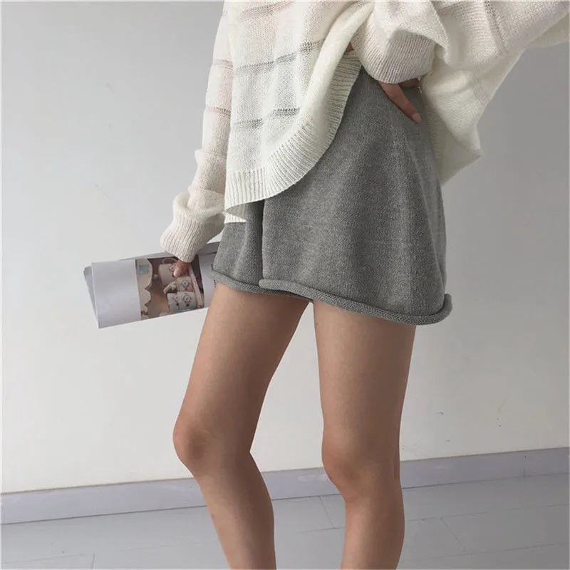 New Women Summer Loose High Waist Blue Knitted Shorts Casual Solid Color Elastic Waist Wide Leg Gray Short New Style Korean
New Women Summer Loose High Waist Blue Knitted Shorts Casual Solid Color Elastic Waist Wide Leg Gray Short New Style Korean