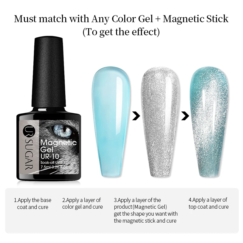 UR SUGAR 2/3pcs Magnetic Gel Polish Set Silver Snowlight Semi-transparent Soak Off Gel Cat Eye UV LED Nail Gel for Manicures DIY
UR SUGAR 2/3pcs Magnetic Gel Polish Set Silver Snowlight Semi-transparent Soak Off Gel Cat Eye UV LED Nail Gel for Manicures DIY