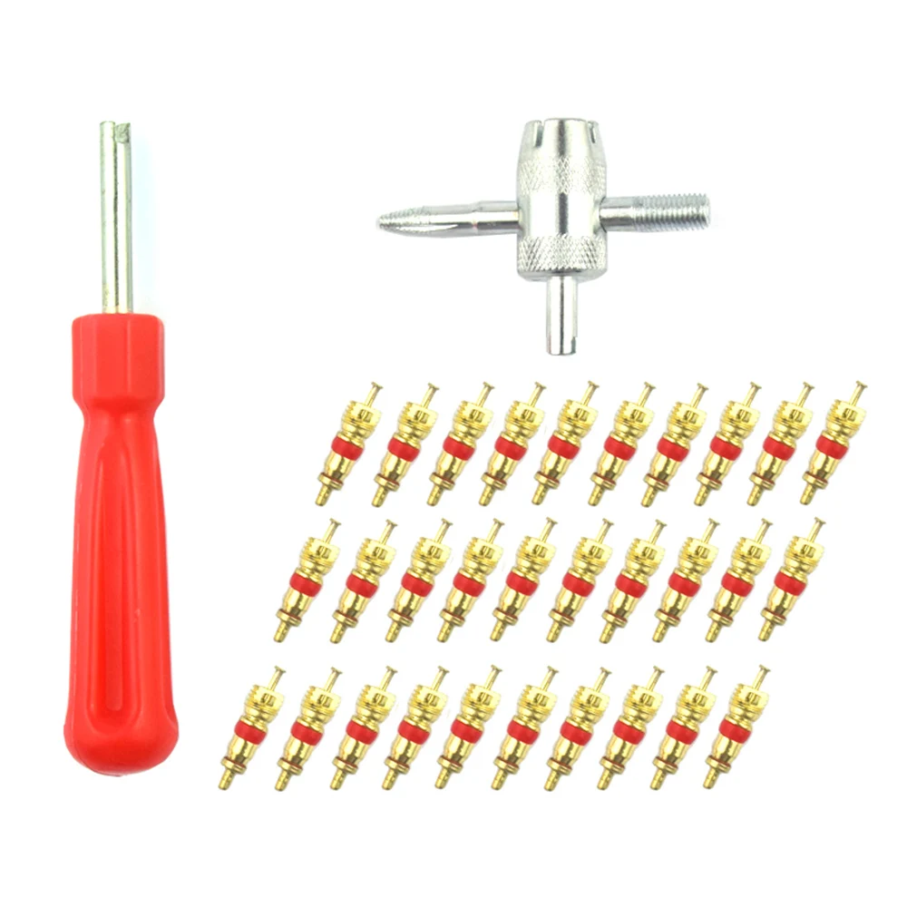 32pcs Brass Valve Cores Multi-Function Remover 4 Way Tool Valve Core for Car Bicycle Motorcycle Tire Repair Accessories
32pcs Brass Valve Cores Multi-Function Remover 4 Way Tool Valve Core for Car Bicycle Motorcycle Tire Repair Accessories