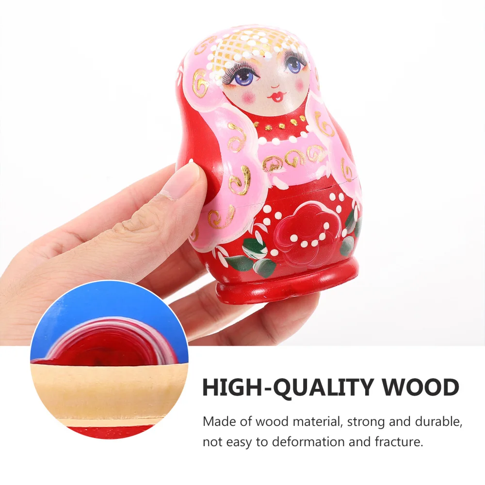 5Pcs Natural Wooden Russian Nesting Doll Toys Kids Toys Home Desktop Decors 
5Pcs Natural Wooden Russian Nesting Doll Toys Kids Toys Home Desktop Decors