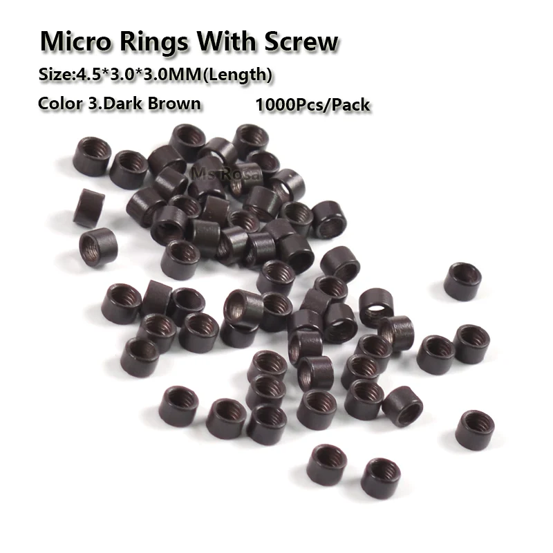 Винтовые микро кольца 4 5*3 0*3 0 мм 1000 шт./бутылка #1 черные Обжимные бусины бисер