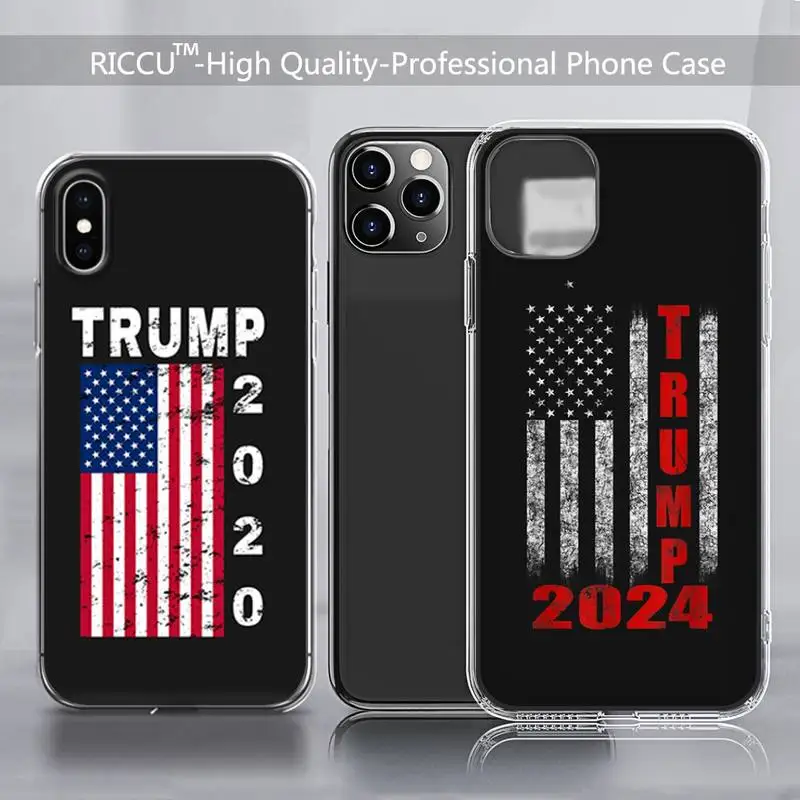 Чехол для телефона прозрачный с изображением Трампа 2024 iPhone 12 11 pro Mini XS MAX 8 7 6 6S Plus X SE