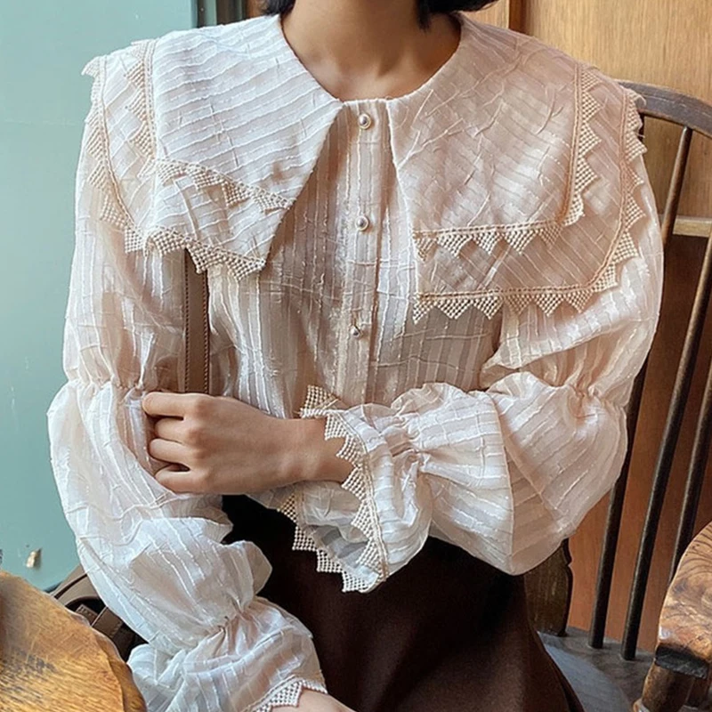 RUGOD 2021 spring retro peter pan collar solid basic shirt elegant fashion outgoing streetwear all-match spring shirt 2021new
RUGOD 2021 spring retro peter pan collar solid basic shirt elegant fashion outgoing streetwear all-match spring shirt 2021new