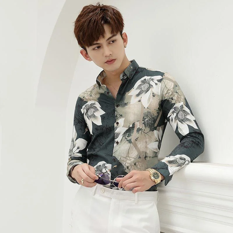 Men 2021 Autumn Fashion Printed Casual Shirts Men Long Sleeve Slim Fit Shirts Male Single Breasted Streetwear Blouses O207
Men 2021 Autumn Fashion Printed Casual Shirts Men Long Sleeve Slim Fit Shirts Male Single Breasted Streetwear Blouses O207