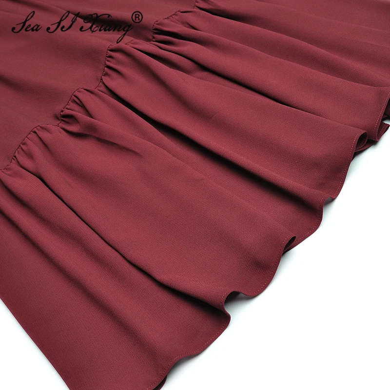 SEASIXIANG Fashion Designer Autumn Dress Women's Lace Up Cloak Turn-down Collar Long Sleeve Elastic waist Solid color Dresses
SEASIXIANG Fashion Designer Autumn Dress Women's Lace Up Cloak Turn-down Collar Long Sleeve Elastic waist Solid color Dresses