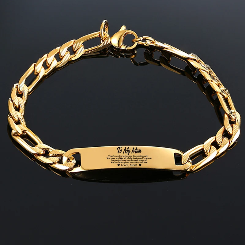 PERSONALIZED STAINLESS STEEL ID BRACELET ENGRAVABLE NAME TAG FIGARO LINK CHAIN BRACELET FOR MEN WOMEN 6MM 8MM WIDTH 
PERSONALIZED STAINLESS STEEL ID BRACELET ENGRAVABLE NAME TAG FIGARO LINK CHAIN BRACELET FOR MEN WOMEN 6MM 8MM WIDTH