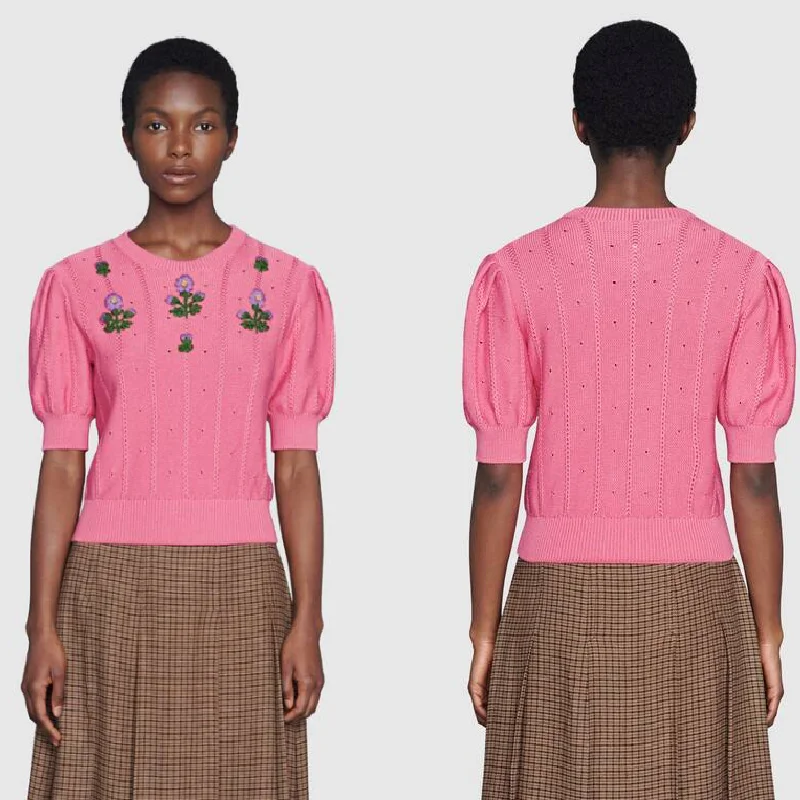 luxury design threedimensional hook flower fashion women round neck knitted short sleeve Embroidered Flower wool knitted sweate
luxury design threedimensional hook flower fashion women round neck knitted short sleeve Embroidered Flower wool knitted sweate
