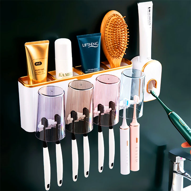 Brush Rack Bathroom Wall Mounted Light Luxury Hole Free Toothbrush Cup Wash Cup Set Toothpaste Squeezer Toothbrush Cup
Brush Rack Bathroom Wall Mounted Light Luxury Hole Free Toothbrush Cup Wash Cup Set Toothpaste Squeezer Toothbrush Cup