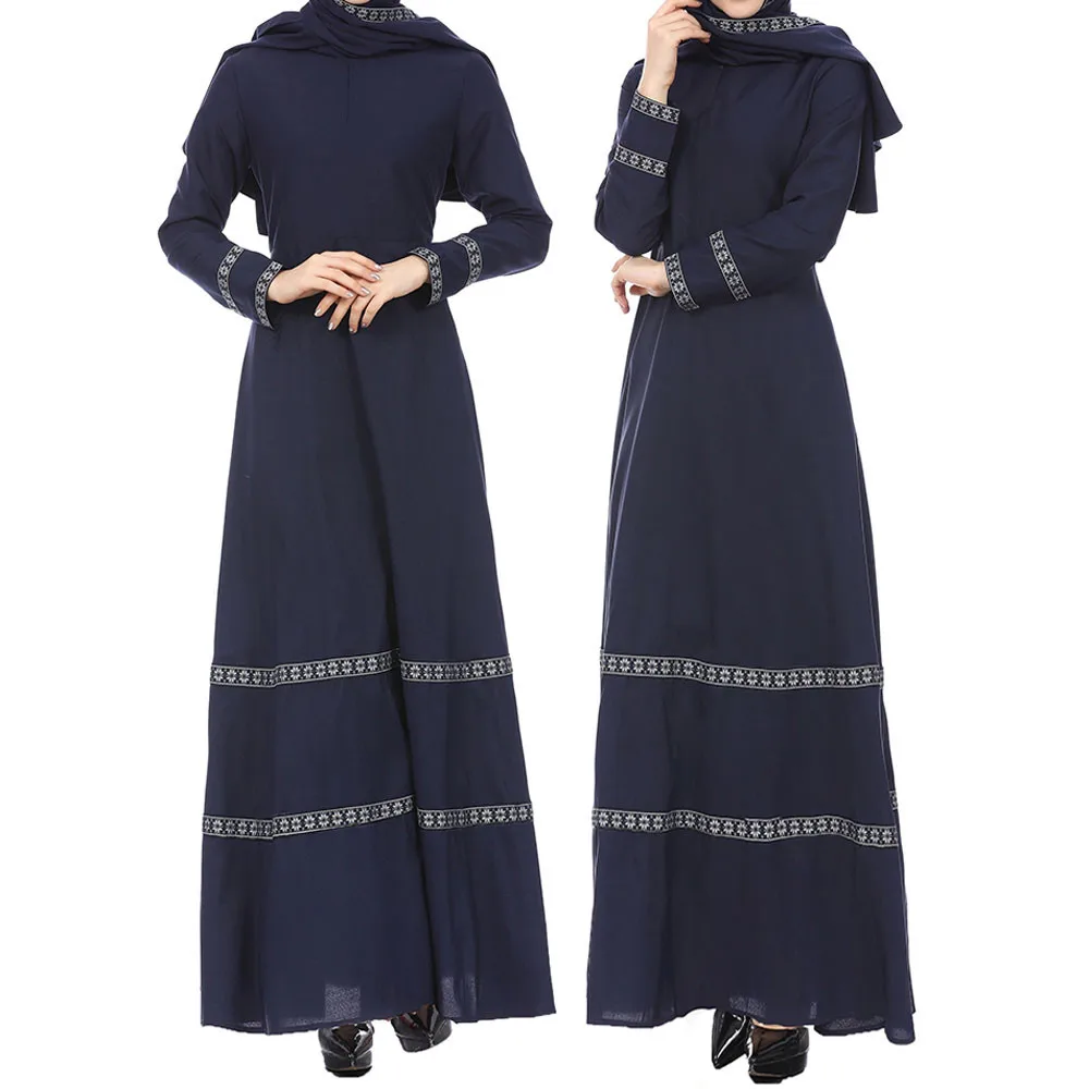 Фото Льняная длинная юбка платье шаль в мусульманском стиле женское - купить