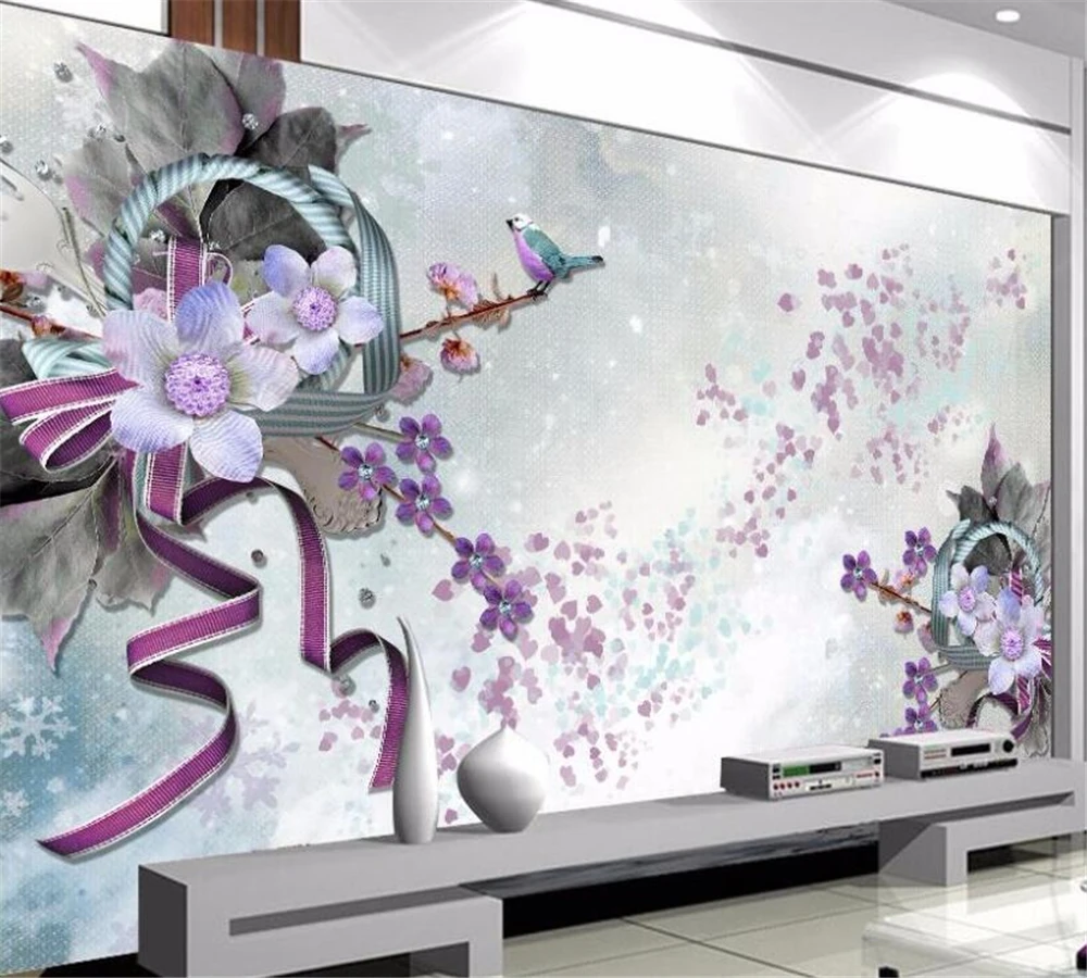 beibehang Custom wallpaper murals in any size 3D Gorgeous purple flowers Three-dimensional living room Bedroom TV backdrop
beibehang Custom wallpaper murals in any size 3D Gorgeous purple flowers Three-dimensional living room Bedroom TV backdrop