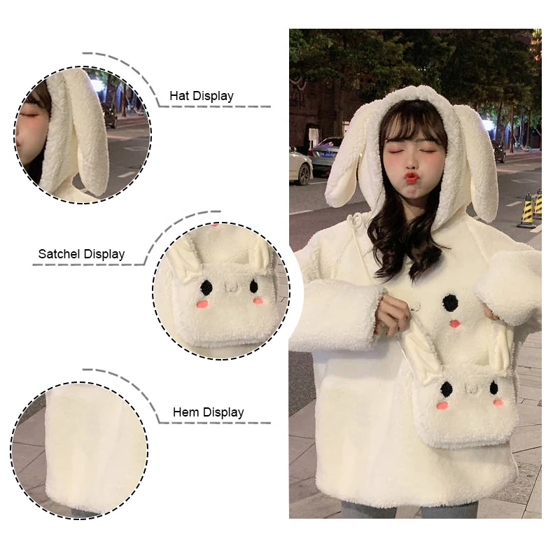 Anbenser Cute Bunny Warm Hoodies Women Long Sleeve Sweet Kawaii Rabbit Bag Hooded Female Oversize Loose Casual Sweatshirts S-2XL
Anbenser Cute Bunny Warm Hoodies Women Long Sleeve Sweet Kawaii Rabbit Bag Hooded Female Oversize Loose Casual Sweatshirts S-2XL