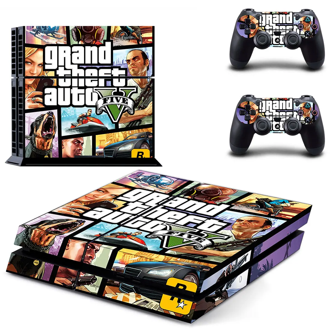 Стильная наклейка Grand Theft Auto V для PS4 Playstation 4 защитная пленка консоли + 2 Защитных