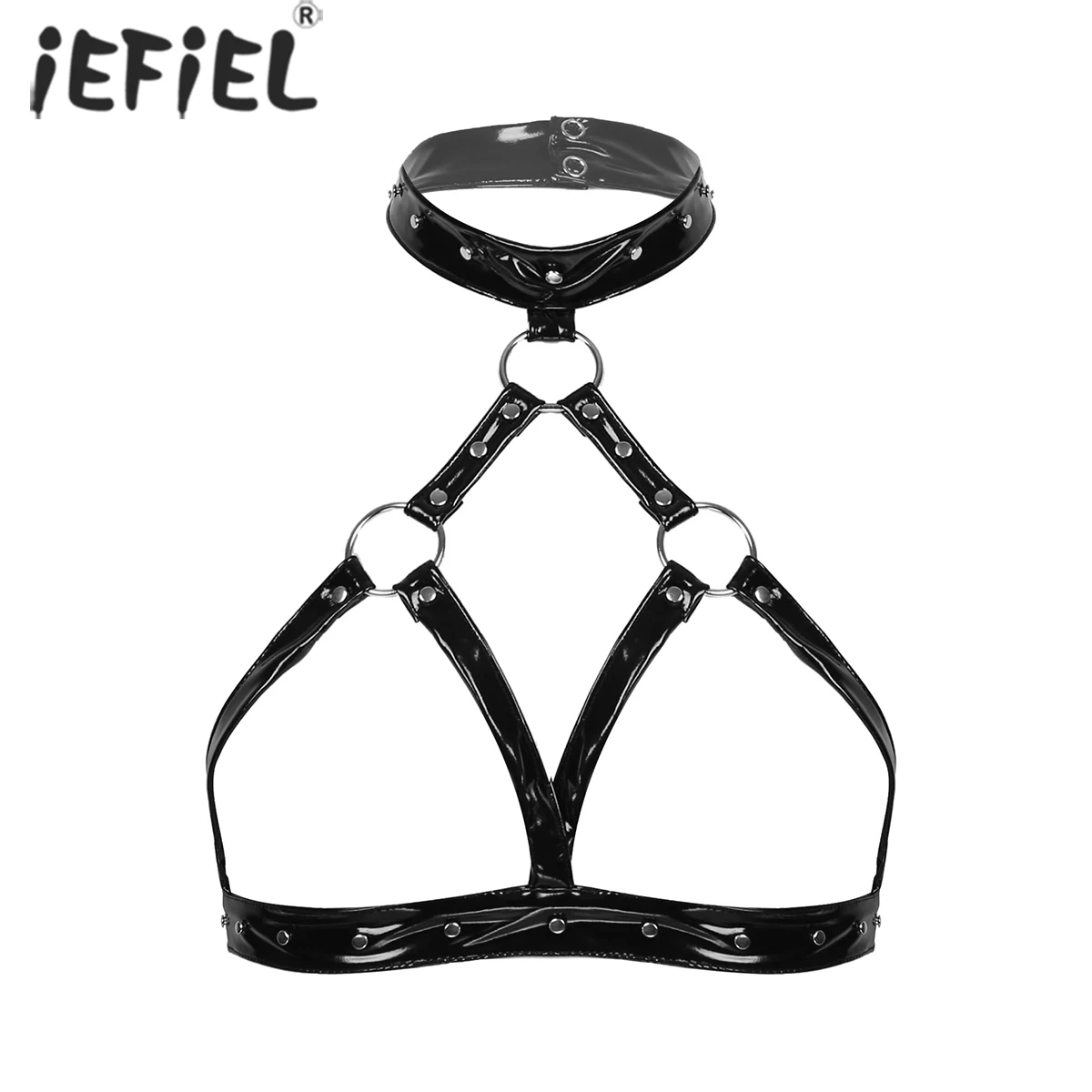 Women Skinny Halter Neck Lingerie Exotic Apparel Ladies Leather Hollow Out Open Cups Rivet Bra Tops Sissy Tanks Camisole
Women Skinny Halter Neck Lingerie Exotic Apparel Ladies Leather Hollow Out Open Cups Rivet Bra Tops Sissy Tanks Camisole