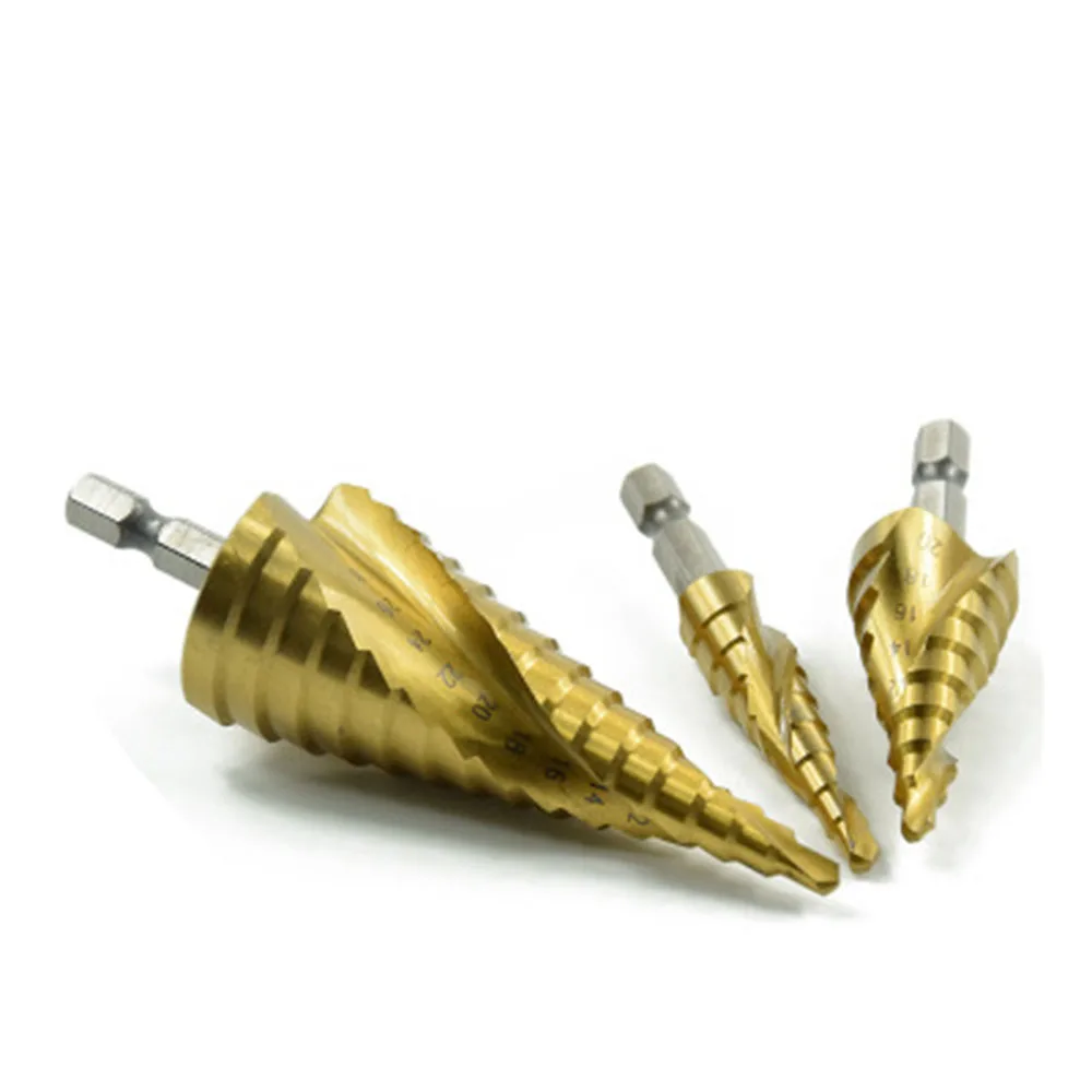 4-12 mm 4-20 4-32 HSS Stepped Drill Bit for Metal Nitrogen High Speed Steel Spiral For Cone Triangle Shank Hole 
4-12 mm 4-20 4-32 HSS Stepped Drill Bit for Metal Nitrogen High Speed Steel Spiral For Cone Triangle Shank Hole