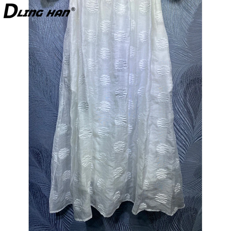 DLINGHAN Fashion Jacquard Summer Dress Women's Square Collar Puff Sleeve Vintage Draw String Dresses Designer New 
DLINGHAN Fashion Jacquard Summer Dress Women's Square Collar Puff Sleeve Vintage Draw String Dresses Designer New