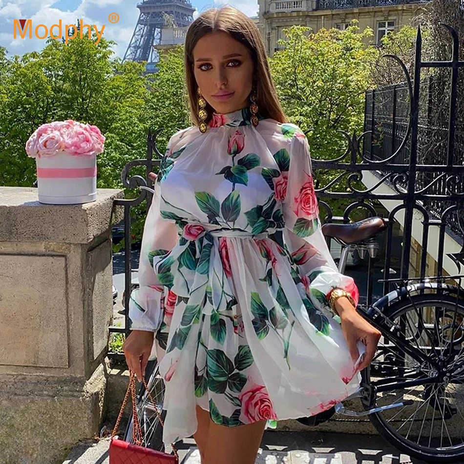 Elegant Printed Chiffon Dress Sexy Long Lantern Sleeve Belt A-Line Mini Party Dress Female 2020 Summer Fashion New Streetwear
Elegant Printed Chiffon Dress Sexy Long Lantern Sleeve Belt A-Line Mini Party Dress Female 2020 Summer Fashion New Streetwear
