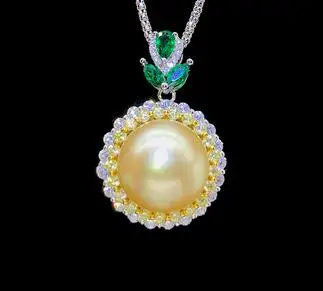 S925 Silver Sea White Akoya Pearl Freshwater pearl pendant Green Zircon crystal gem Jewellery
S925 Silver Sea White Akoya Pearl Freshwater pearl pendant Green Zircon crystal gem Jewellery