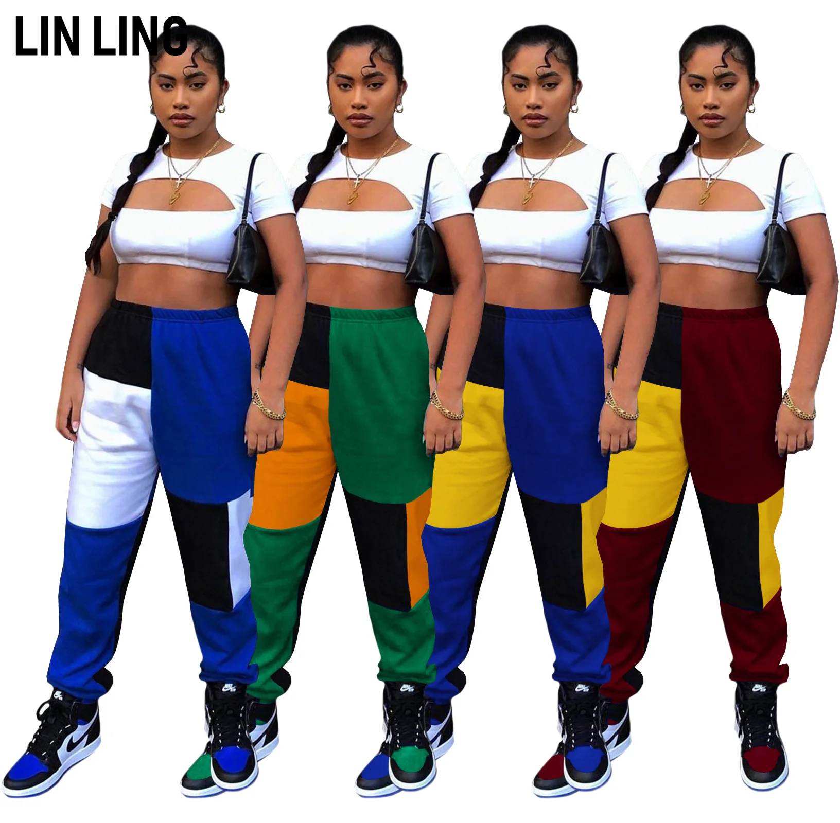 LINLING Fashionable and Simple Stitching Women Casual Pants with Bunched Feet and Loose Sports Trousers
LINLING Fashionable and Simple Stitching Women Casual Pants with Bunched Feet and Loose Sports Trousers