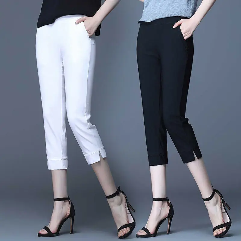 2022 Summer Women Casual Thin Capri Pants Fashion Slim Office Lady High Waist Loose Pencil Pants Black White Plus Size 4XL
2022 Summer Women Casual Thin Capri Pants Fashion Slim Office Lady High Waist Loose Pencil Pants Black White Plus Size 4XL
