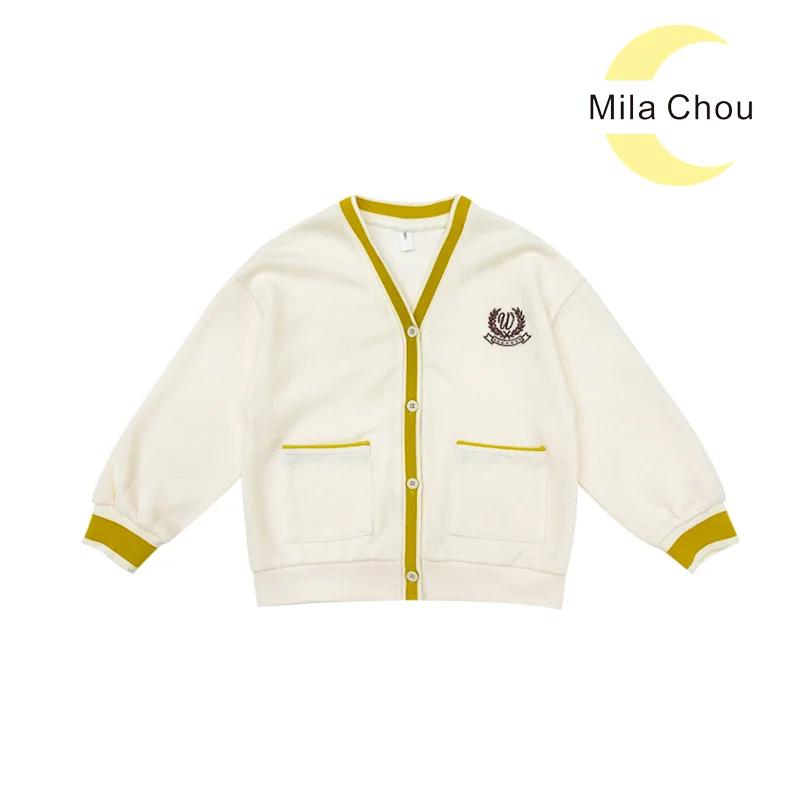MILA CHOU 2021 Spring Autumn Girls' Knitting Apricot Cardigan "School Style" Kids Children All-match Outwear Tops
MILA CHOU 2021 Spring Autumn Girls' Knitting Apricot Cardigan "School Style" Kids Children All-match Outwear Tops
