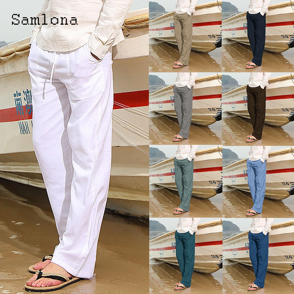Samlona Plus Size 5xl Men's Casual Linen Pants Drawstring Loose Trouser with Pocket Mens Fashion Thin Sweatpants Male Streetwear
Samlona Plus Size 5xl Men's Casual Linen Pants Drawstring Loose Trouser with Pocket Mens Fashion Thin Sweatpants Male Streetwear