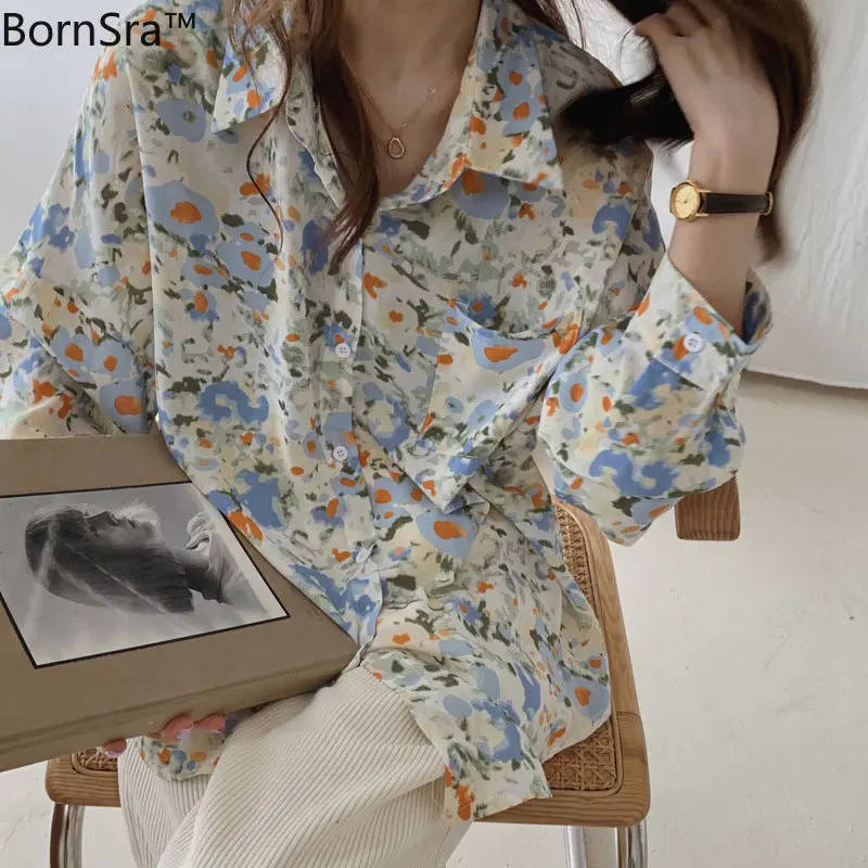 bornsra Chic Korean Loose Long Sleeve Sunscreen Lapel Shirts 2020 Florals Single Breasted Cardigans Blouse Women's Coat
bornsra Chic Korean Loose Long Sleeve Sunscreen Lapel Shirts 2020 Florals Single Breasted Cardigans Blouse Women's Coat