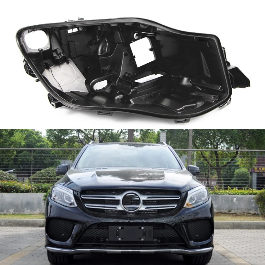 

001 for Mercedes-Benz GLE shell headlight black protective cover GLE300 400 450 black lampshade W292 shell 2015-2019