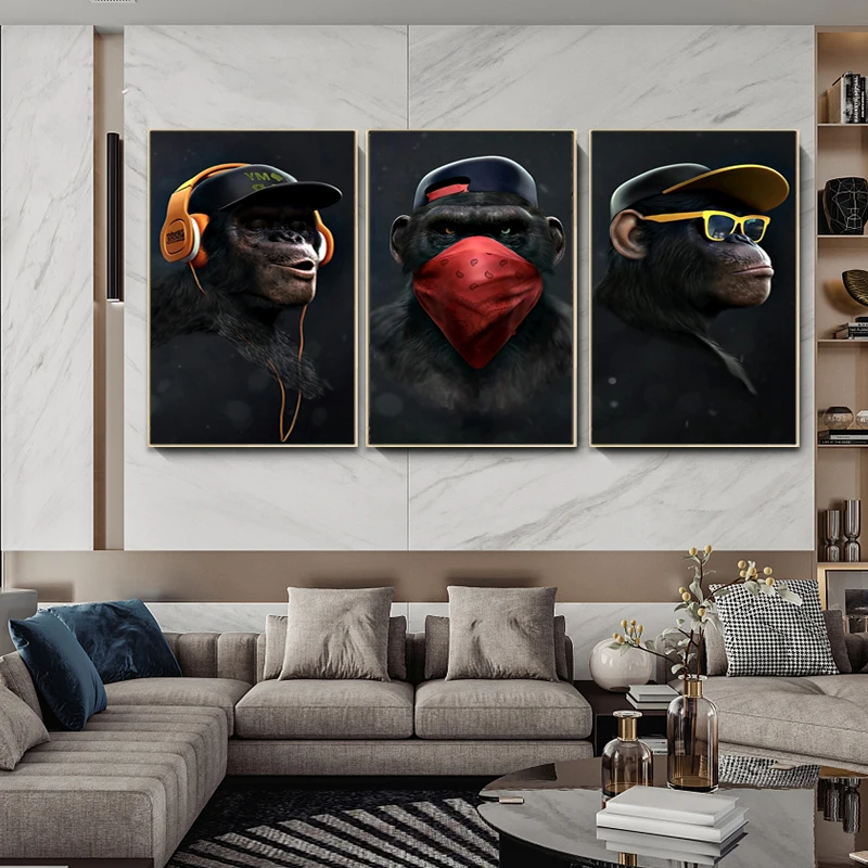 Monkeys Poster Cool Graffiti Street Art Wall Art For Living Room Home Decor White Coated Paper Posters Wall Decoration
Monkeys Poster Cool Graffiti Street Art Wall Art For Living Room Home Decor White Coated Paper Posters Wall Decoration