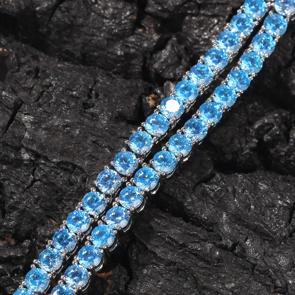 4mm All Size Iced Out Cubic Blue Zircon 1 Row Tennis Chain Necklaces Hip hop Jewelry Gold Silver Color Men CZ Necklace
4mm All Size Iced Out Cubic Blue Zircon 1 Row Tennis Chain Necklaces Hip hop Jewelry Gold Silver Color Men CZ Necklace