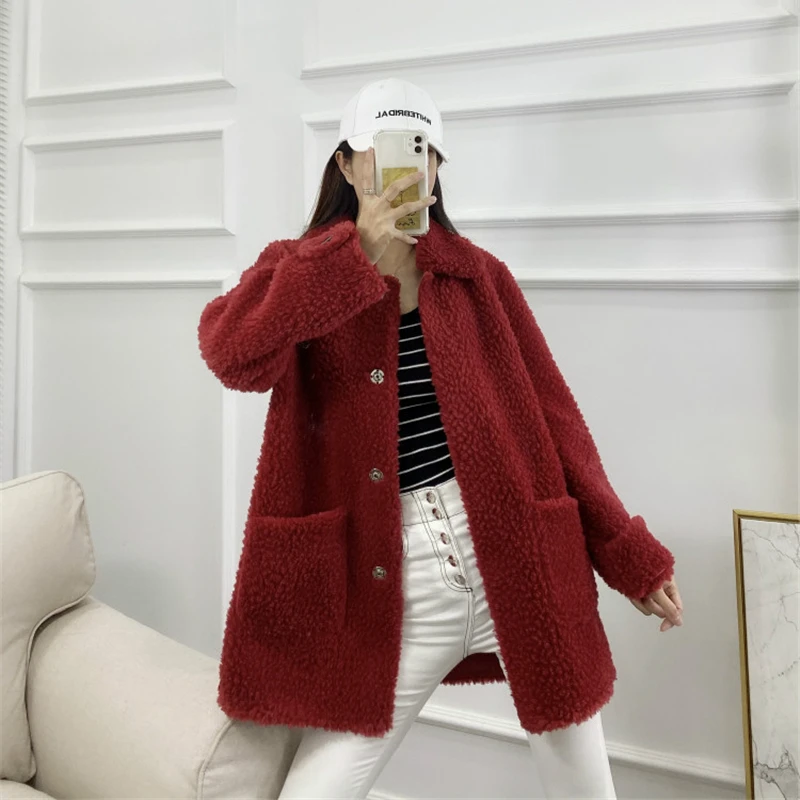 Winter Wool Warm Women Coat Solid Color Soft Covered Button Jacket Fashion Loose Plus Size Turndown Collar Ladies Overcoat M100
Winter Wool Warm Women Coat Solid Color Soft Covered Button Jacket Fashion Loose Plus Size Turndown Collar Ladies Overcoat M100