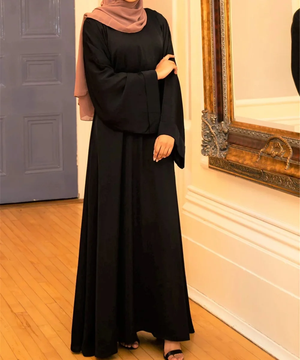 Women Muslim Maxi Dress Abaya Loose Nidha Long Sleeves Solid Color Dubai Turkey Modest Robe Islamic Clothes Elegant Caftan Gown 
Women Muslim Maxi Dress Abaya Loose Nidha Long Sleeves Solid Color Dubai Turkey Modest Robe Islamic Clothes Elegant Caftan Gown