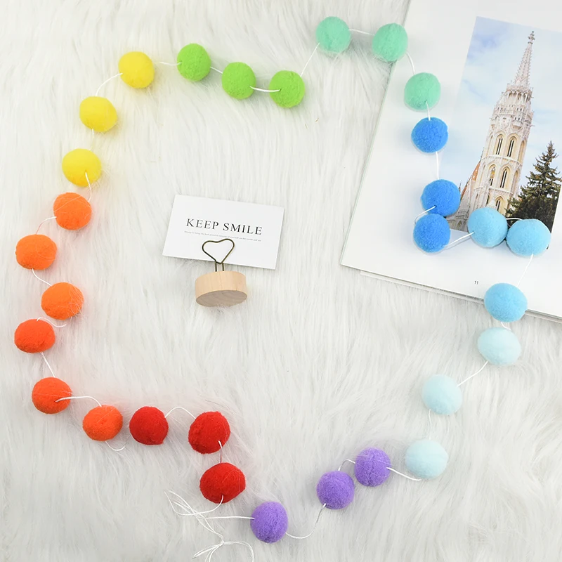 2.5M Multicolor Plush Ball Pom Pom Garland Wool Felt Ball Banner for Home Wall Kids Room Hanging Decoration Baby Shower Supplies
2.5M Multicolor Plush Ball Pom Pom Garland Wool Felt Ball Banner for Home Wall Kids Room Hanging Decoration Baby Shower Supplies