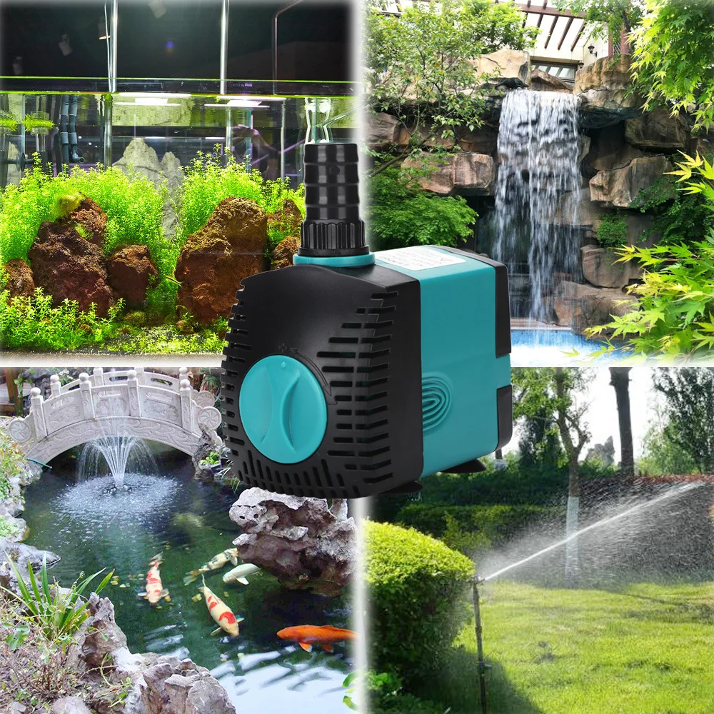 EU US 220V-240V 3-60W Aquarium Submersible Water Pump Fountain Filter Fish Pond Quiet Tank Side Suction | Дом и сад