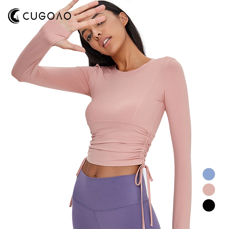 CUGOAO Yoga Tops Women Sportswear Waist Drawstring Long Sleeve Bodycon Sports Top Fitness Shirt Gym Fitness Workout Gym Clothing
CUGOAO Yoga Tops Women Sportswear Waist Drawstring Long Sleeve Bodycon Sports Top Fitness Shirt Gym Fitness Workout Gym Clothing