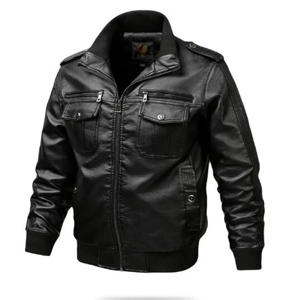 Мужская куртка из ПУ кожи, с воротником-стойкой
Мужская куртка из ПУ кожи, с воротником-стойкой