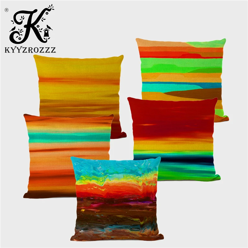 Color Painting Stripe Cushion Cover Rainbow Stripe Print Throw Pillow 45CM X 45CM Linen Square Sofa and Chair Custom Pillow
Color Painting Stripe Cushion Cover Rainbow Stripe Print Throw Pillow 45CM X 45CM Linen Square Sofa and Chair Custom Pillow