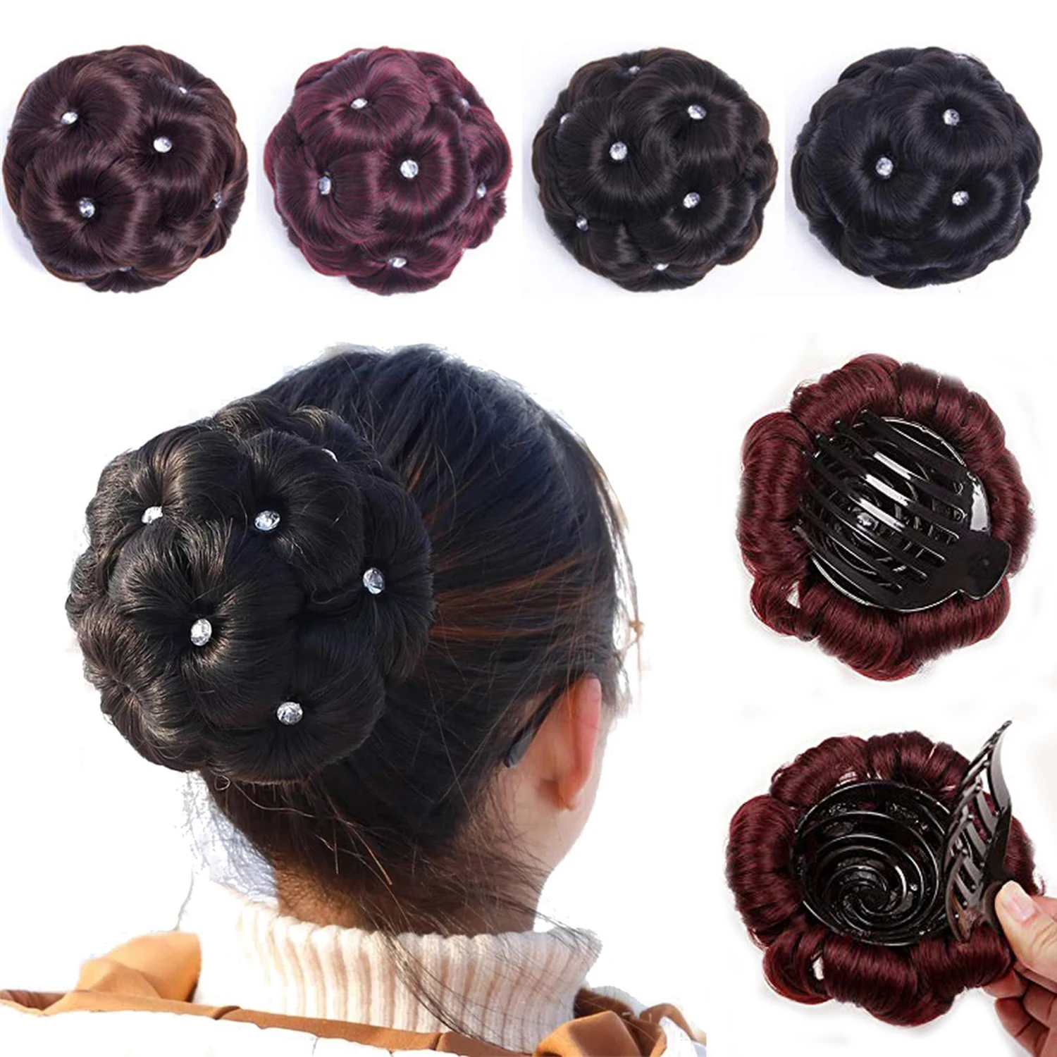 

Кудрявый женский натуральный шиньон, искусственные волосы, булочка, Пончик, высокотемпературное волокно, наращивание волос для женщин